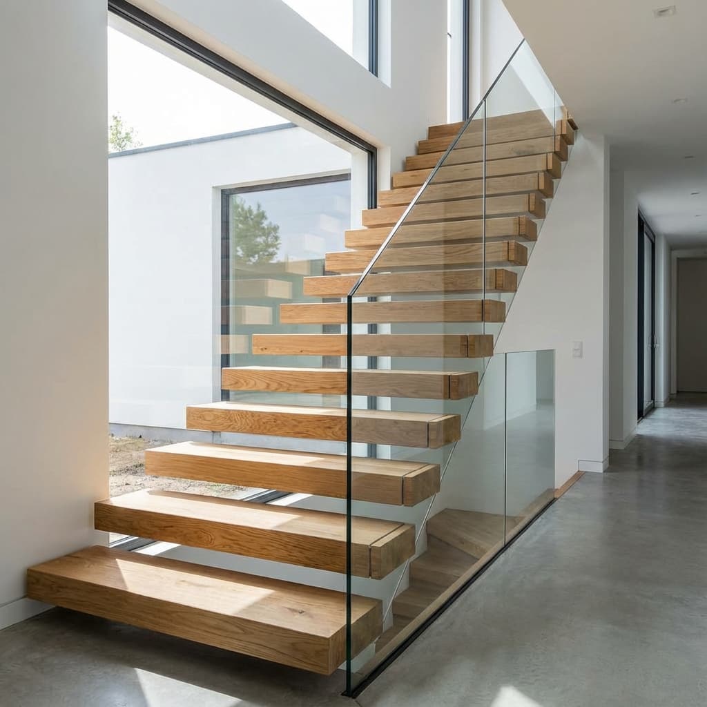 Moderne Holztreppe