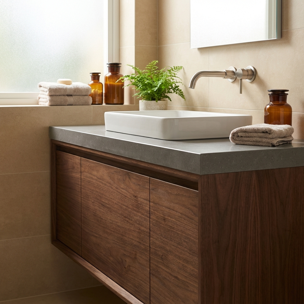 Moderner Holz-Waschtisch